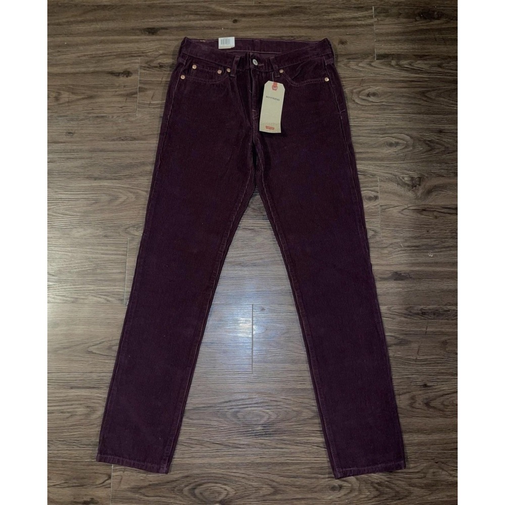 Levi's Boyfriend Jeans Womens 27x30 Maroon Corduroy Sculpt Soft Stretch Relaxed
